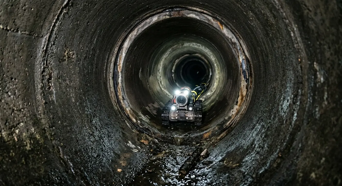Robotic sewer camera inspecting pipe interior for Sewer Line Repair in Sauk Village